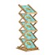 Stand pentru pliante, reviste in ZIG ZAG bambus, 5 buzunare, A4