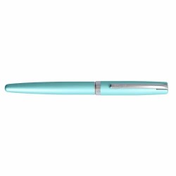 Stilou Online Eleganza, turcoaz satin, culoare scriere albastru