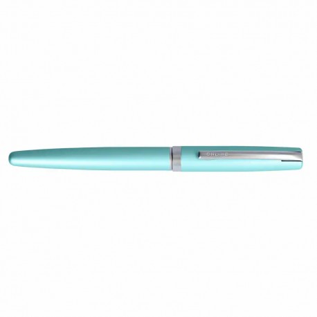 Stilou Online Eleganza, turcoaz satin, culoare scriere albastru