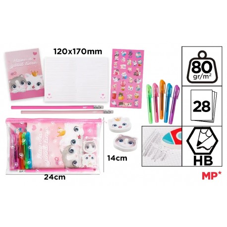 Set creativ rechizite scolare Main Paper, tematica pisici