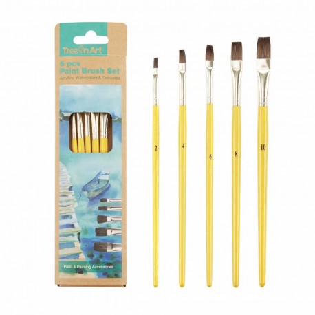 Set Memoris-Precious, 5 pensule drepte par natural, nr 2, 4, 6, 8, 9