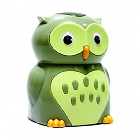 Ascutitoare electrica Eagle EG-5019, alimentare 4 baterii AA neincluse, 2 orificii, 6-8mm, model bufnita, plastic, verde