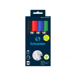 Marker SCHNEIDER Maxx 290, pentru tabla de scris flipchart, varf rotund 2-3mm, 4 cul/set