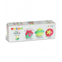 Plastilina Morocolor Primo, 3 culori fluorescente in recipient plastic, 3X100g