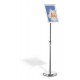 Stand cu panou informativ Durable, A4, rama click, argintiu, inaltime ajustabila 77-125 cm
