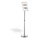 Stand cu panou informativ Durable, A4, rama click, argintiu, inaltime ajustabila 77-125 cm