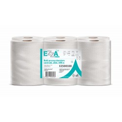 Rola prosop derulare centrala EZZA Clean, alba, 2 straturi, 500 portii, 100 m, 6 role/bax