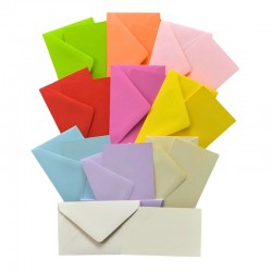 Plic+card Colorarte Fantasia, 5 culori intense si 5 culori pastel, 90x140mm, 100 buc/set