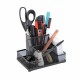 Suport accesorii de birou, mesh, metal, negru