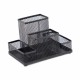 Suport accesorii de birou, mesh, metal, negru