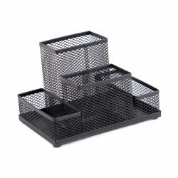 Suport accesorii de birou, mesh, metal, negru