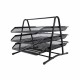 Set 3 tavite pentru documente, mesh, metal, negru