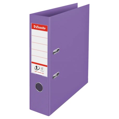 Biblioraft Esselte No.1 Power Colour'Breeze, PP/PP, partial reciclat, certificare FSC, A4, 75 mm, lavanda