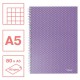Caiet de birou Esselte Colour'Breeze, carton, reciclabil, certificare FSC, A5, 80 coli, cu spira, matematica, lavanda