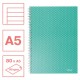 Caiet de birou Esselte Colour'Breeze, carton, reciclabil, certificare FSC, A5, 80 coli, cu spira, dictando, verde