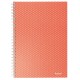 Caiet de birou Esselte Colour'Breeze, carton, reciclabil, certificare FSC, A5, 80 coli, cu spira, dictando, corai