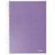 Caiet de birou Esselte Colour'Breeze, carton, reciclabil, certificare FSC, A5, 80 coli, cu spira, dictando, lavanda