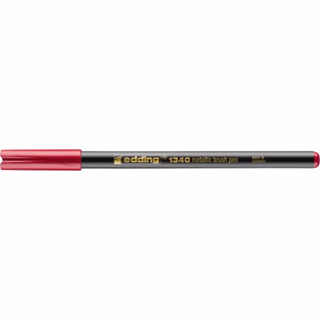 Marker Edding 1340 Metallic, varf tip pensula, 1-6 mm, rosu