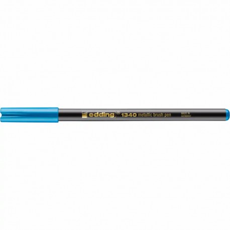 Marker Edding 1340 Metallic, varf tip pensula, 1-6 mm, albastru metalic