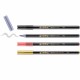 Set markere pensula Edding 1340, 4 culori, varf flexibil 1-6 mm
