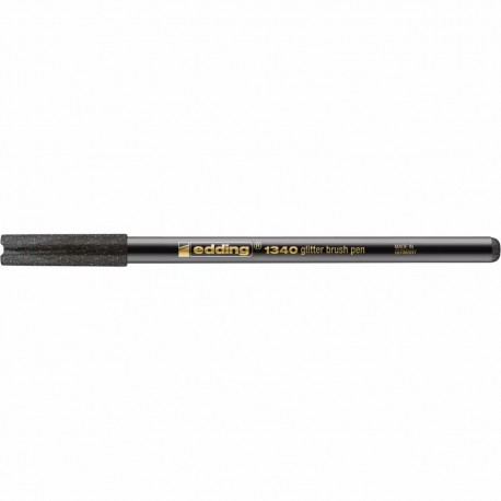 Marker Edding 1340 Glitter, varf tip pensula, 1-6 mm, negru