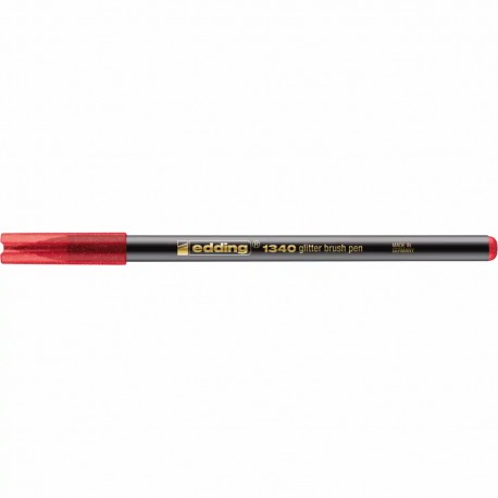 Marker Edding 1340 Glitter, varf tip pensula, 1-6 mm, rosu
