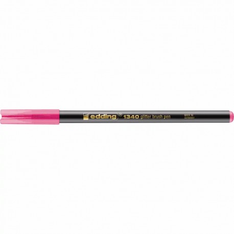 Marker Edding 1340 Glitter, varf tip pensula, 1-6 mm, roz glitter
