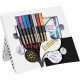 Set felicitari Edding Colour Happy, 9+2 piese, culori vii si metalice, include taguri cadou si mixer pensule
