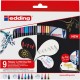 Set felicitari Edding Colour Happy, 9+2 piese, culori vii si metalice, include taguri cadou si mixer pensule