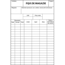 Fise de magazie fila carton A5, FV, 100 file/set