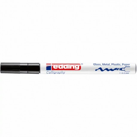 Marker cu vopsea Edding 753, varf caligrafic, 1-2.5 mm, uscare rapida, negru