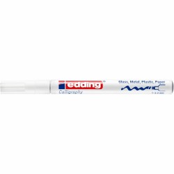Marker cu vopsea Edding 753, varf caligrafic, 1-2.5 mm, uscare rapida, alb