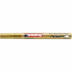 Marker cu vopsea Edding 753, varf caligrafic, 1-2.5 mm, uscare rapida, auriu