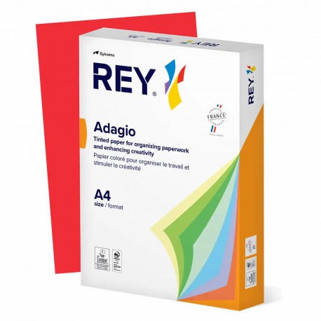 Hartie color REY Adagio, A4, 80g, 500 coli/top, rosu intens