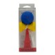 Kendama - Jucarie din lemn 18x7 cm, cupa mare, tricolor antiskid, rezerva snur