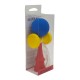 Kendama - Jucarie din lemn 18x7 cm, cupa mare, tricolor antiskid, rezerva snur