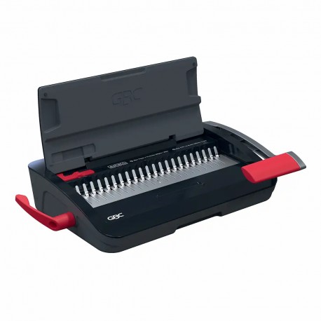 Masina de indosariat GBC CombBind CB12, manuala, cu spire din plastic, A4, 12/165 coli, negru-argintiu