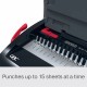 Masina de indosariat GBC CombBind CB15, manuala, cu spire din plastic, A4, 15/165 coli, negru-argintiu