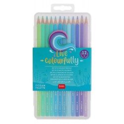 Set 12 creioane de colorat Legami Live colourfully, ocean