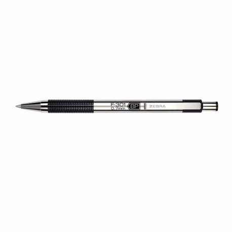 Pix cu mecanism Zebra, F301, 0.7 mm, corp negru, scriere albastra
