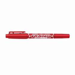 Marker permanent cu doua capete Zebra, Mckie Care, 0.5 mm/1 mm, rosu
