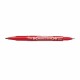 Marker permanent cu doua capete Zebra, Mckie Care, 0.5 mm/1 mm, rosu