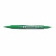 Marker permanent cu doua capete Zebra, Mckie Care, 0.5 mm/1 mm, verde