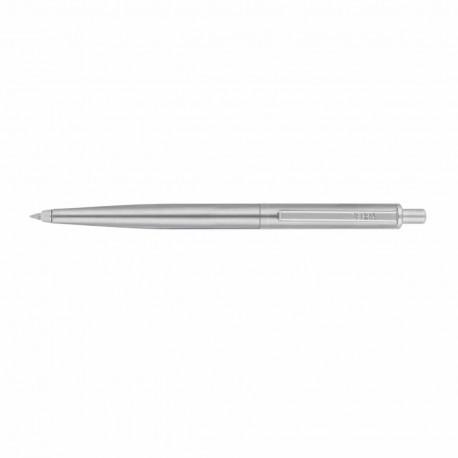 Pix cu mecanism Zebra, 901, 0.7 mm, corp argintiu, scriere albastra