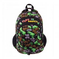 Ghiozdan Looz Premium, 3 compartimente, Play Games, model pixelat