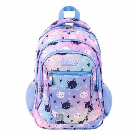 Ghiozdan scolar Premium Looz Happy Cats, 3 compartimente