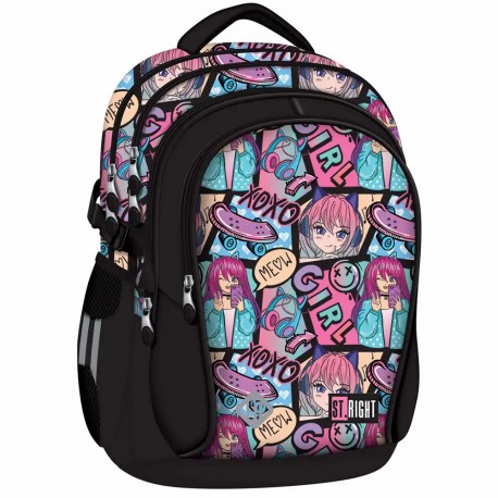 Ghiozdan Majewski ST Right, BP01, Manga Girl, 17 inch, 4 compartimente