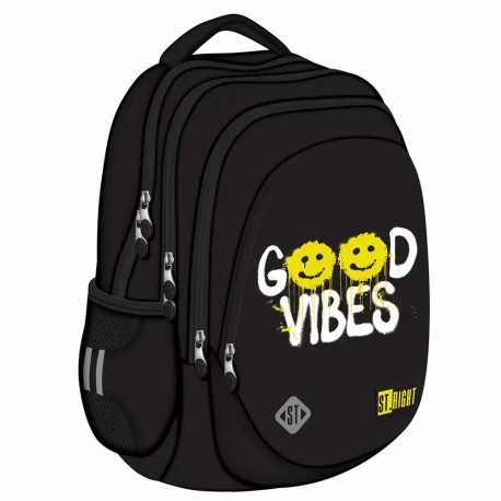 Ghiozdan Majewski ST Right, BP06, Good Vibes, 17 inch, 4 compartimente