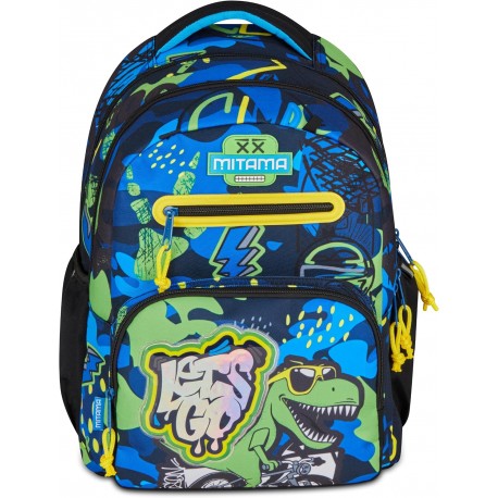 Ghiozdan Mitama New Plus, 3 compartimente, Cool Dino