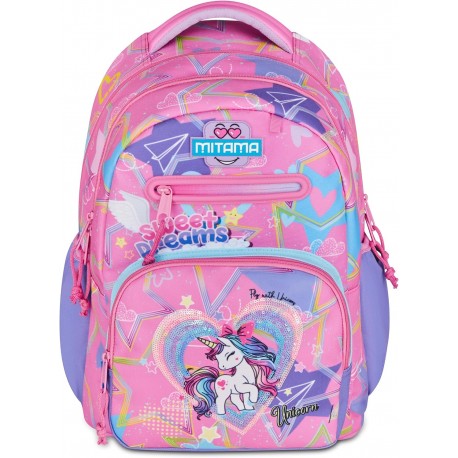 Ghiozdan Mitama New Plus, 3 compartimente, Unicorn Dream